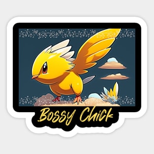 Bossy Chick (aggressive yellow anime chick) Sticker